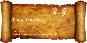 Magy Gaszton névjegykártya